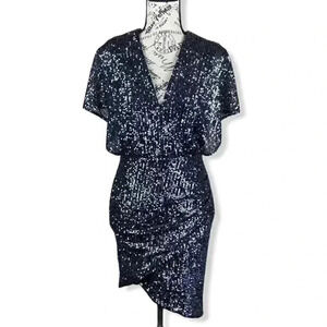 Hariyn Sequin Wrap v-neck dress- XS